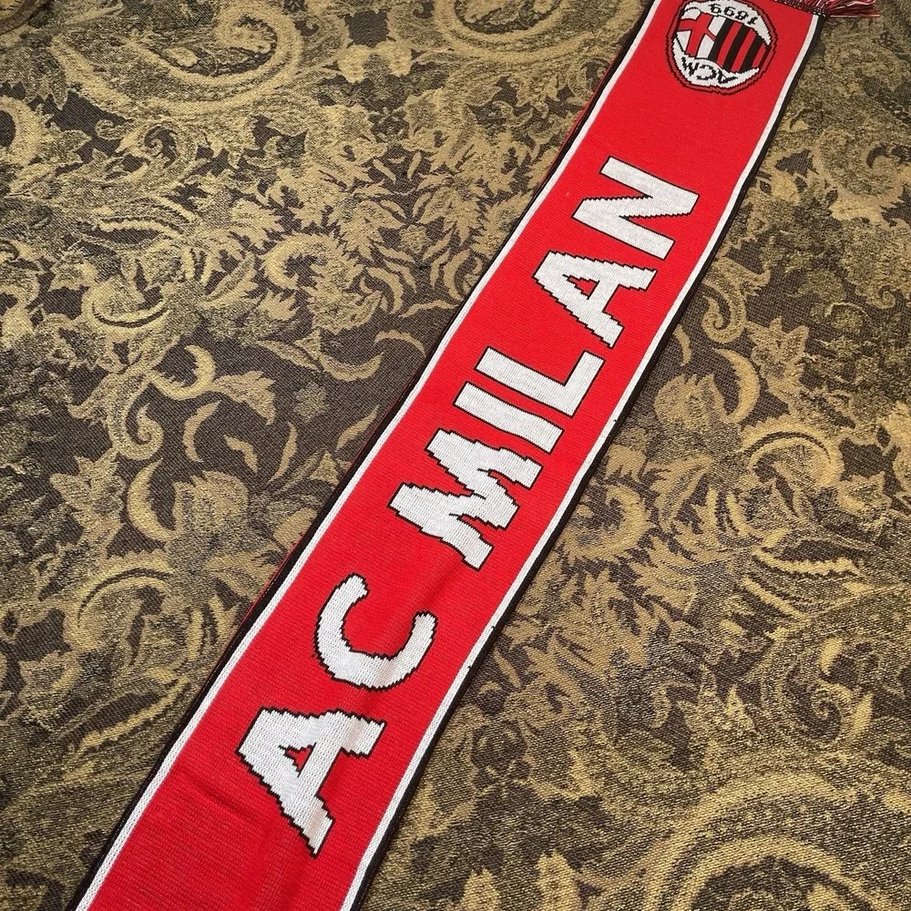 AC Milan Soccer Football Scarf Licensed New Red Black Double Sided New